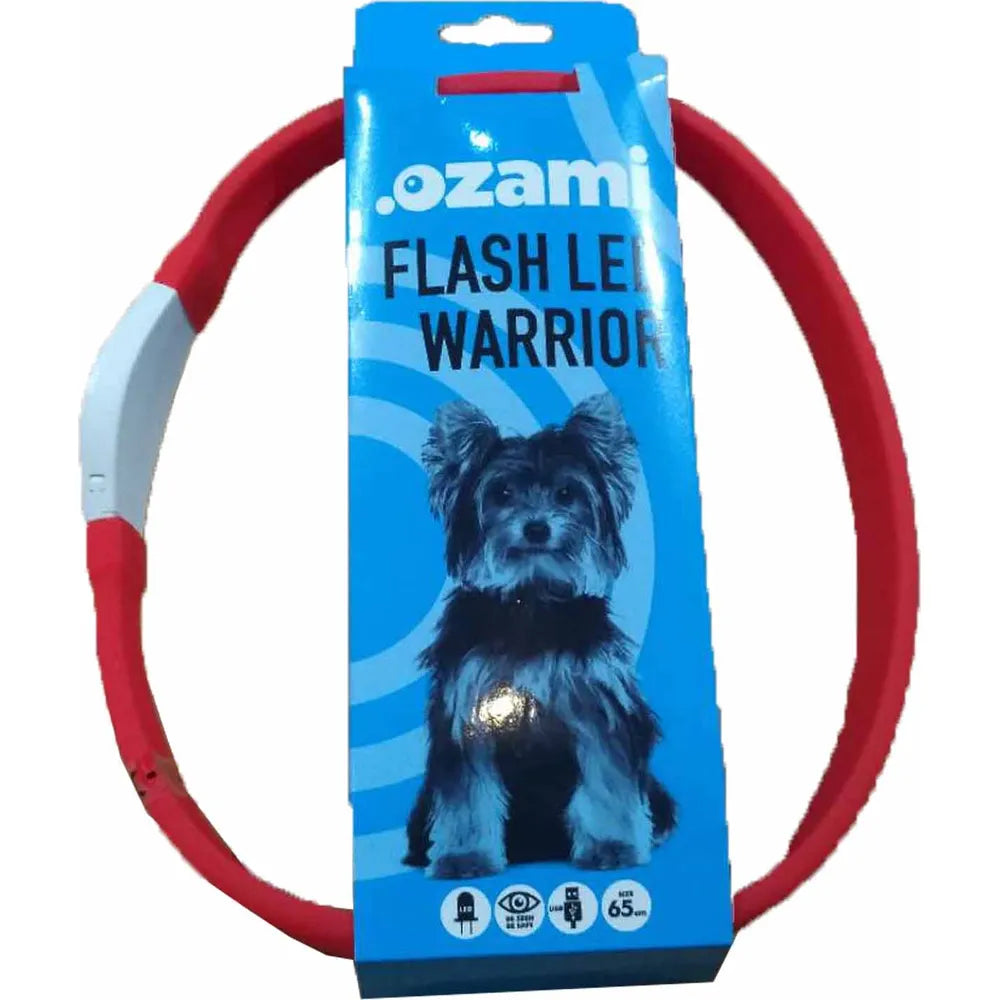 Halsband Flash Warrior Led Röd 65cm