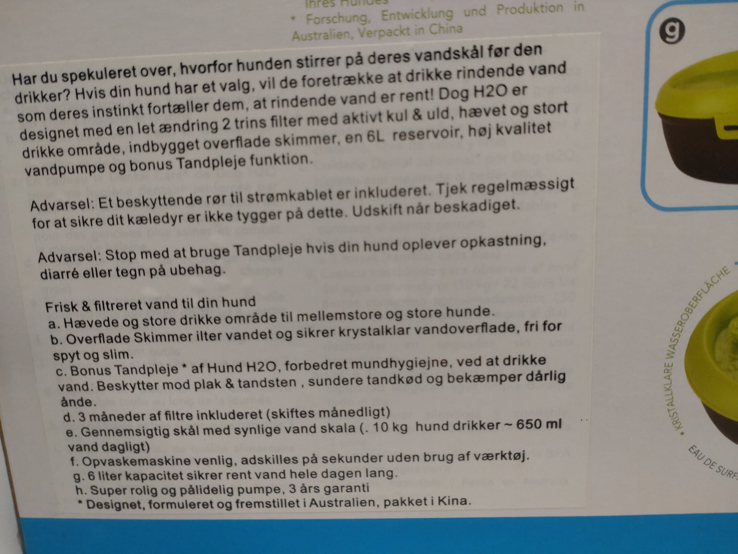 Dog h2o vand fontæne