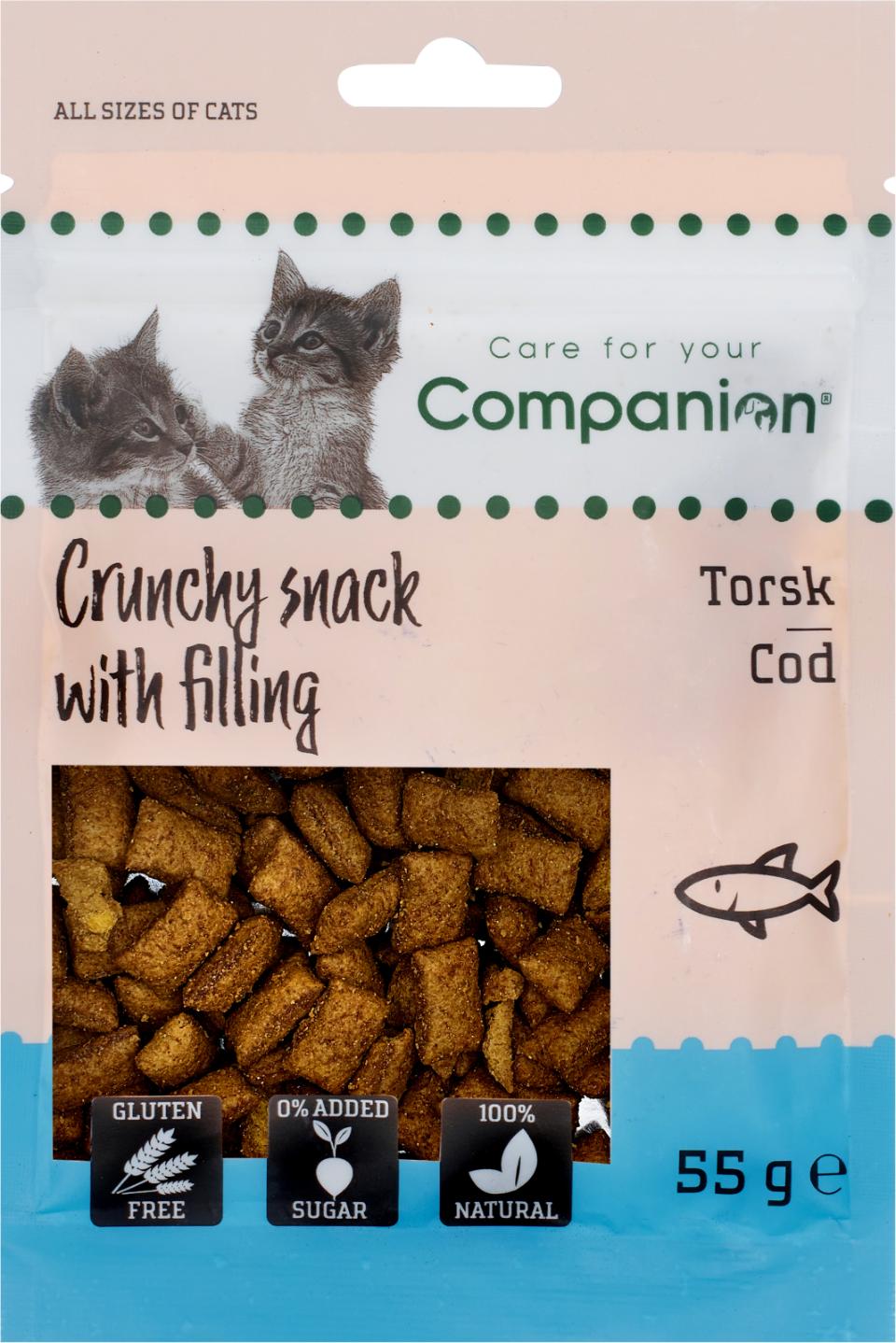 Companion Cat Crunchy Snack med fyld - torsk
