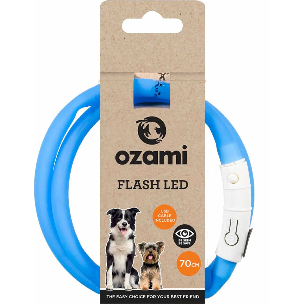Ozami Flash LED Halsbånd Blå 70cm
