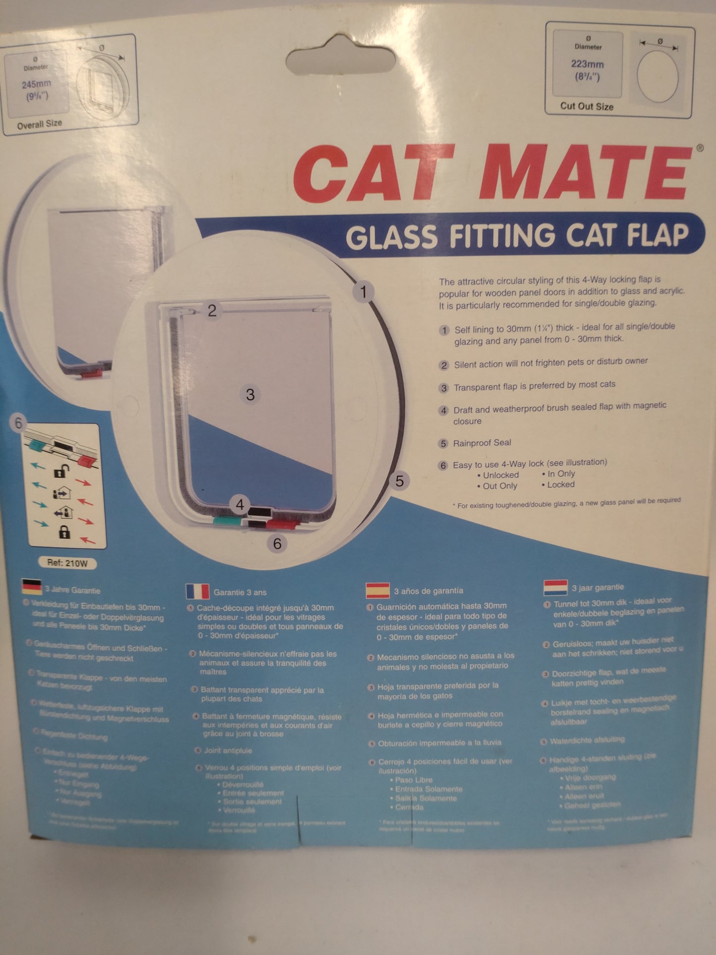 Cat mate 4-vejs kattedør rund