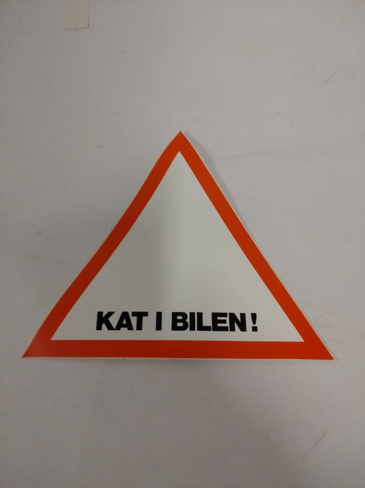 Klistermærke: Kat i bilen